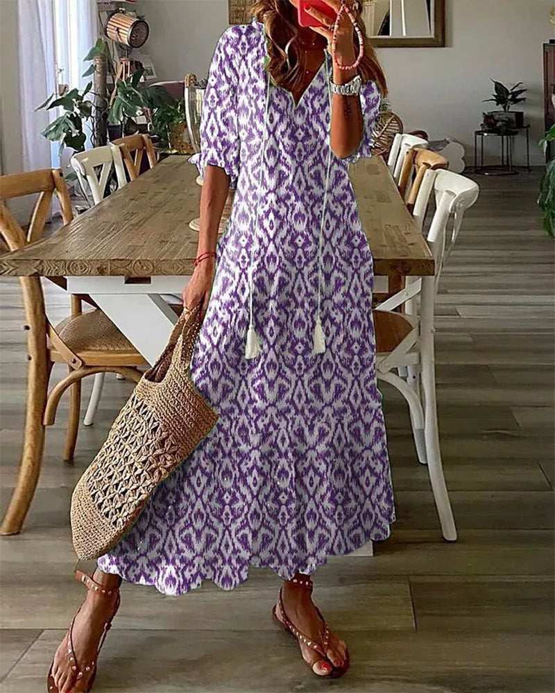 Hazel | Women's Printed Boho A-Line Summer Dress