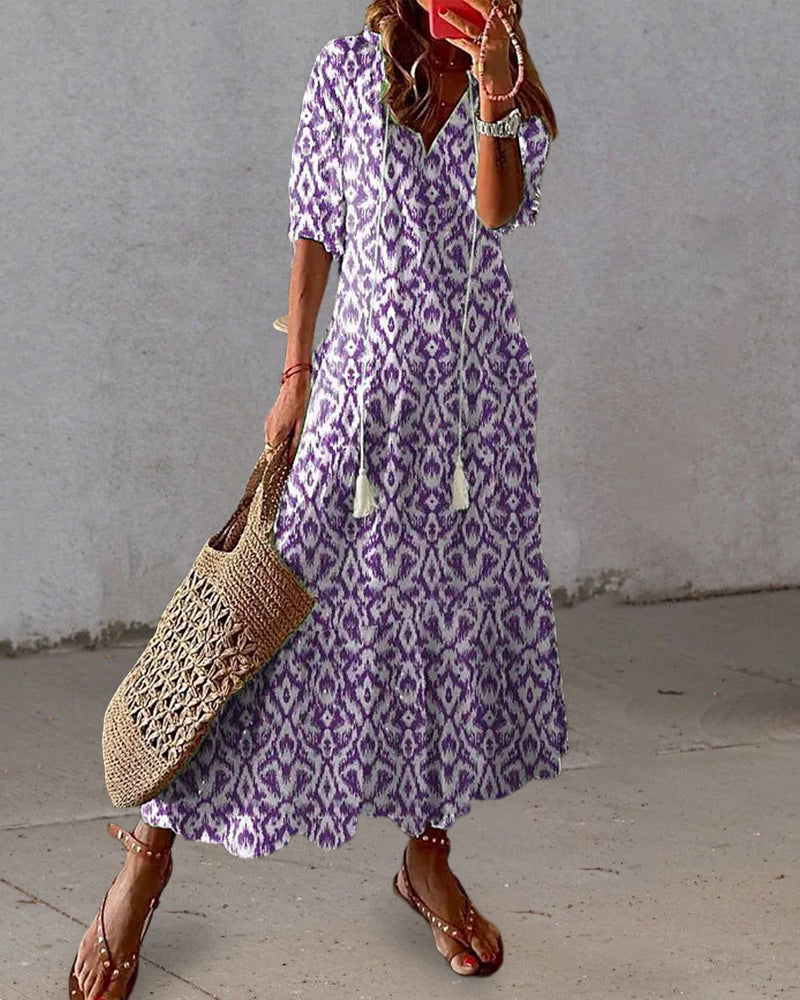 Hazel | Women's Printed Boho A-Line Summer Dress