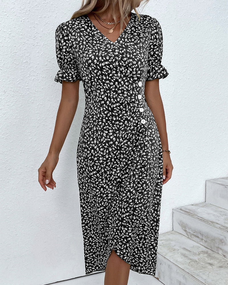 Liora | Women's Floral Loose Fit Midi Dress