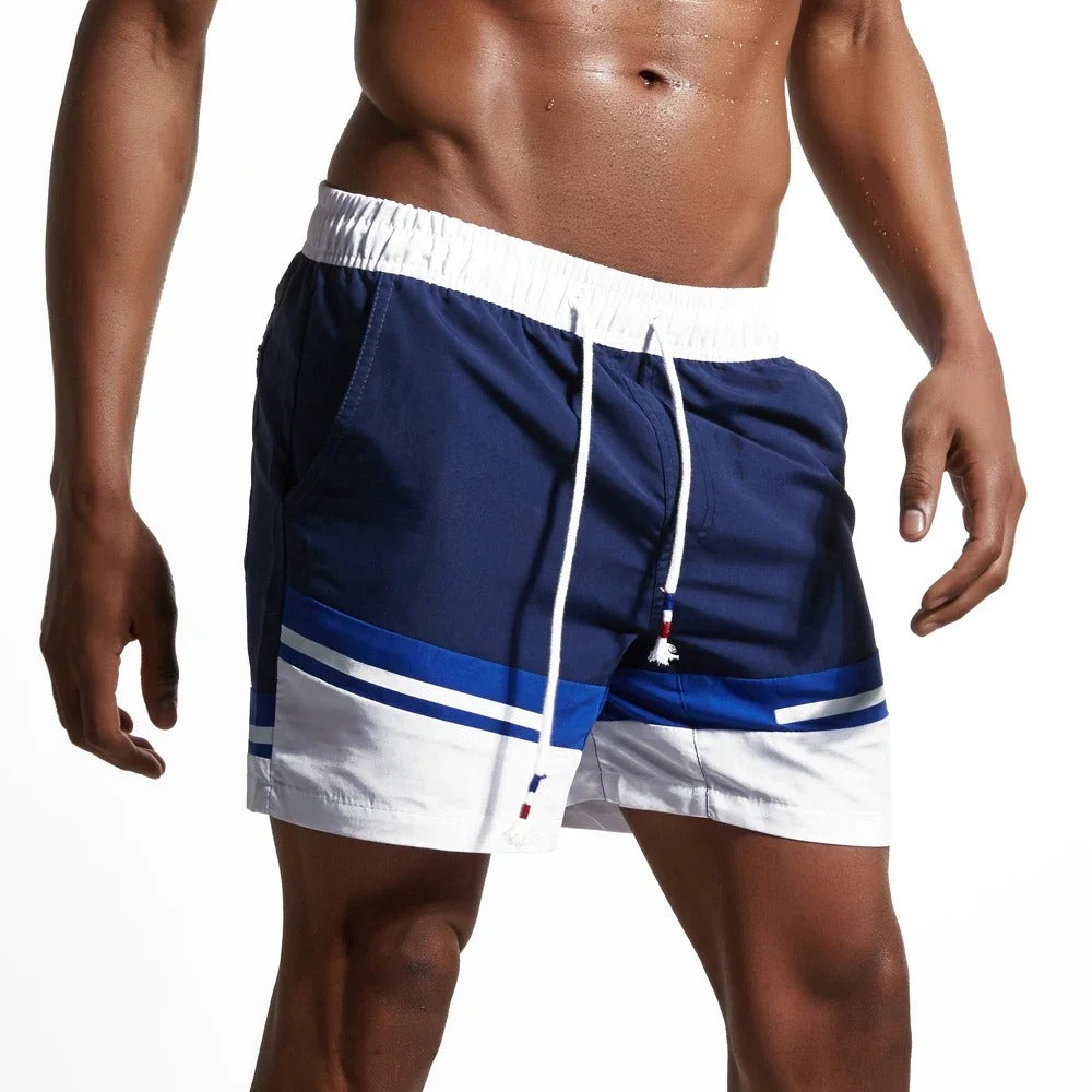 Mason | Men's Bold Stripe Elastic Waist Swim Shorts