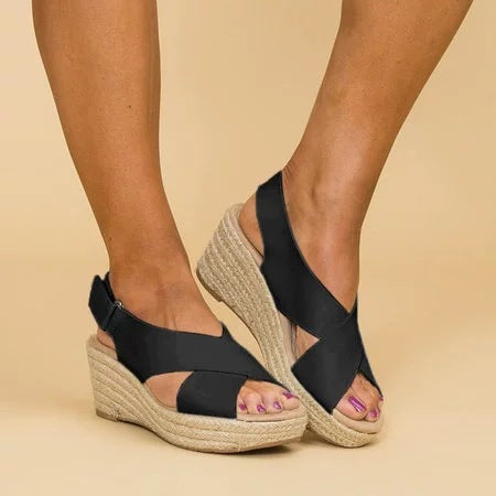 Zoe | Women's Cross Strap Orthopedic Wedge Sandals