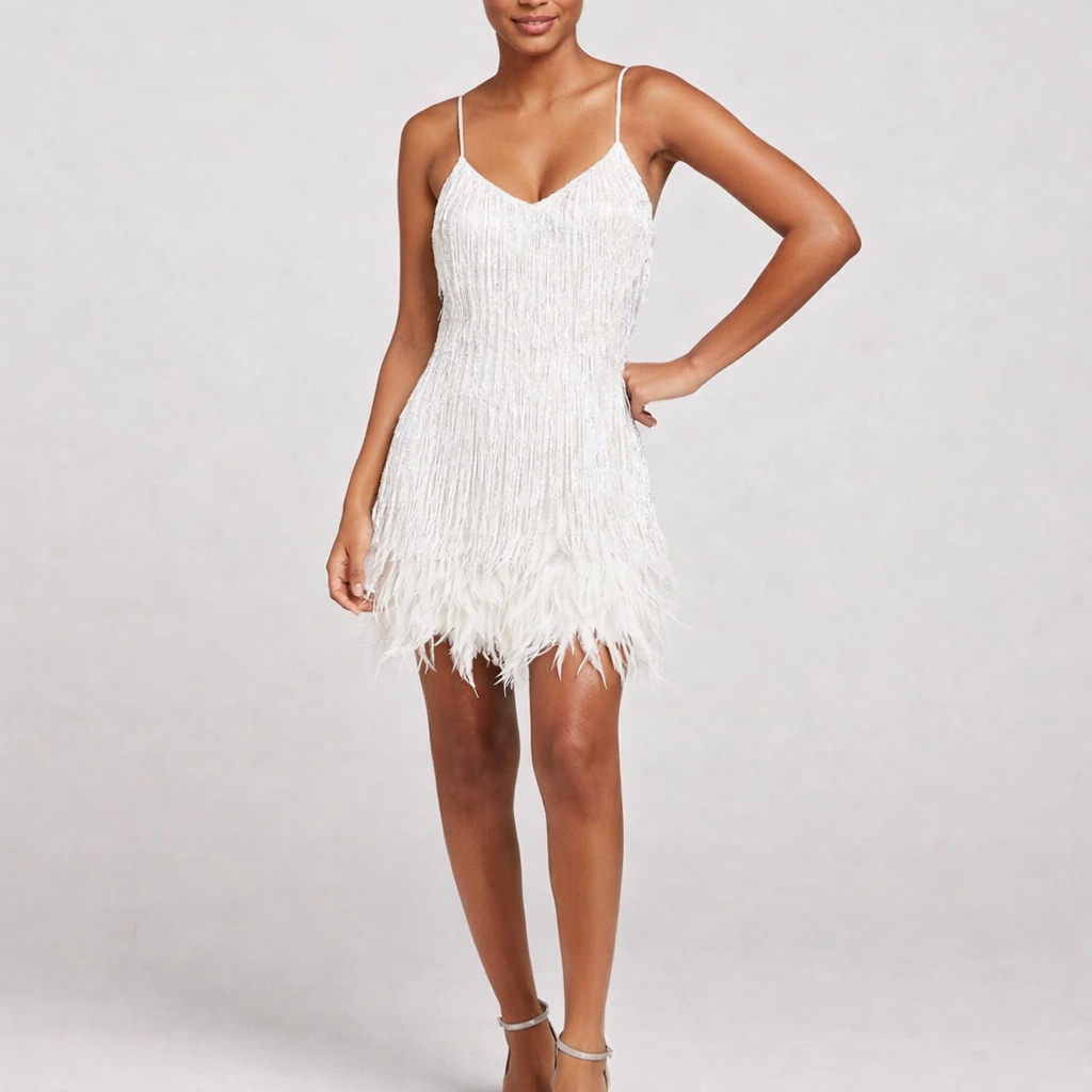 Bianca | Women's Sequin Fringe Party Mini Dress
