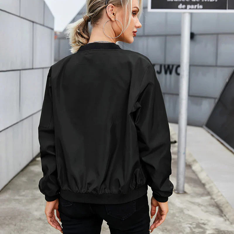 Eliza | Women's Windproof Zip-Front Bomber Jacket