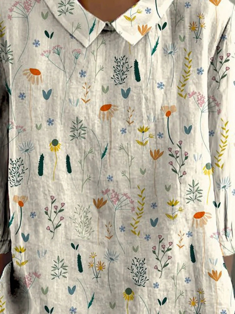 Elina | Women's Floral Print Short Sleeve Casual Blouse