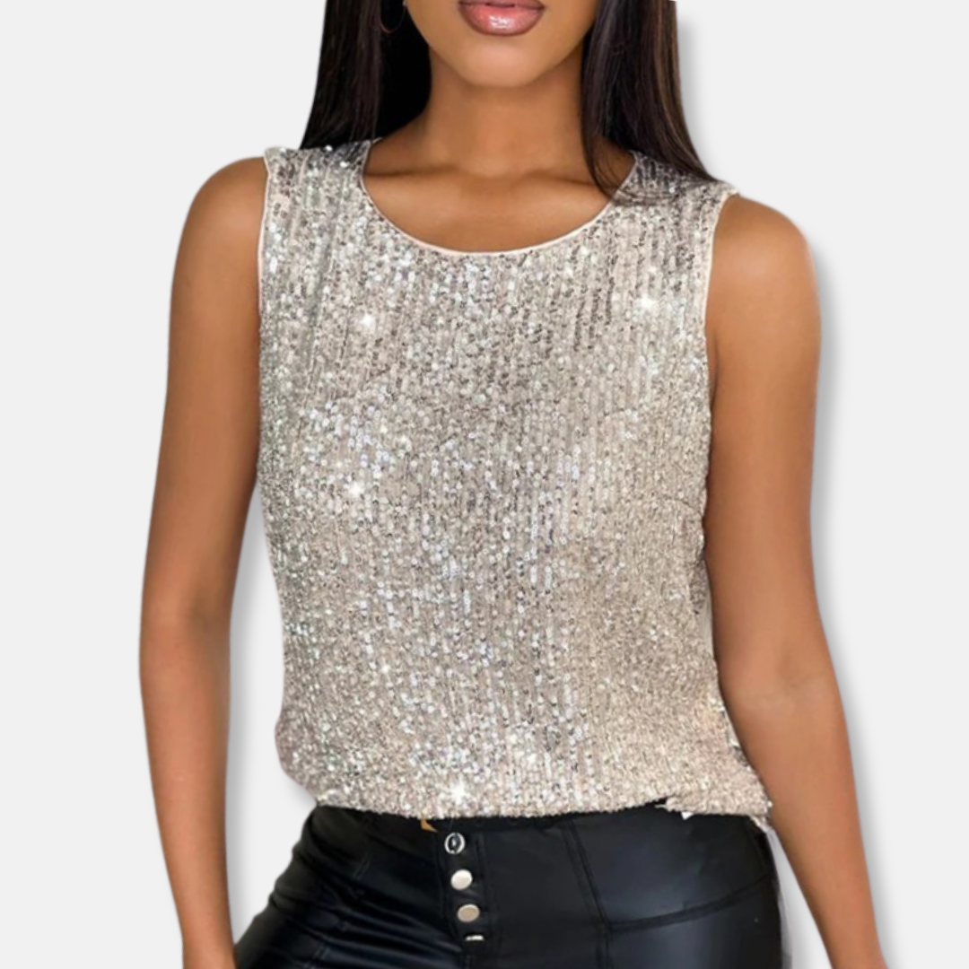 Elina | Women's Sparkly Sequin Sleeveless Party Top