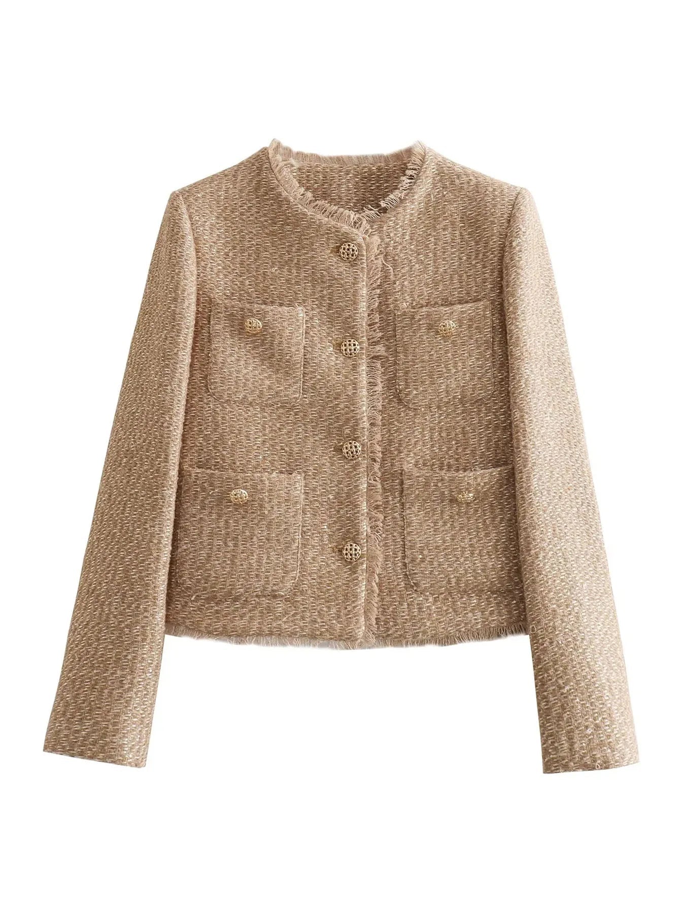 Odette | Women's Fringed Tweed Jacket