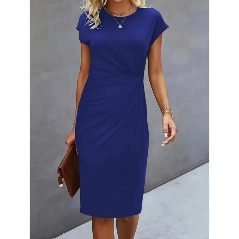 Amelia | Women's Ruched Waist Fitted Midi Dress