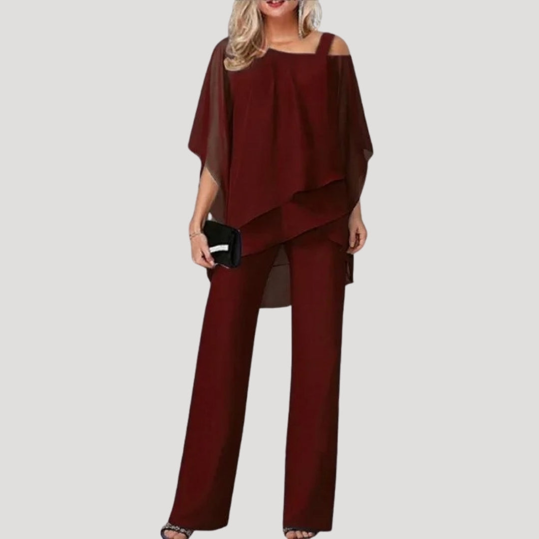 Mira | Women's Lightweight Chiffon Top And Trouser Set