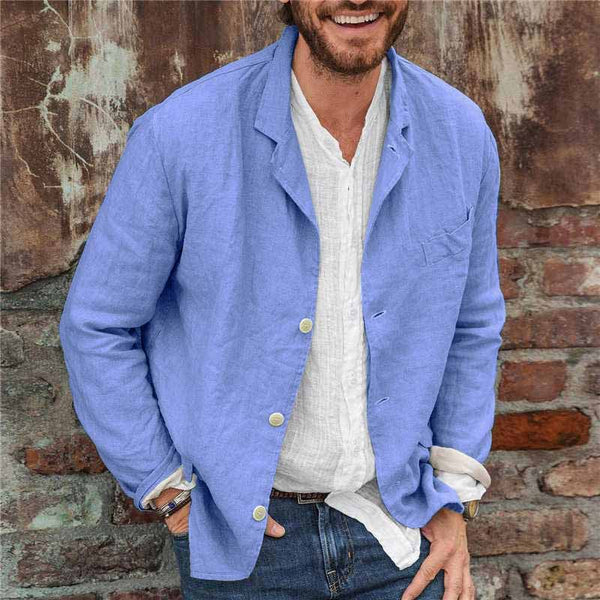 Henry | Men's Relaxed Linen Button-Up Casual Blazer