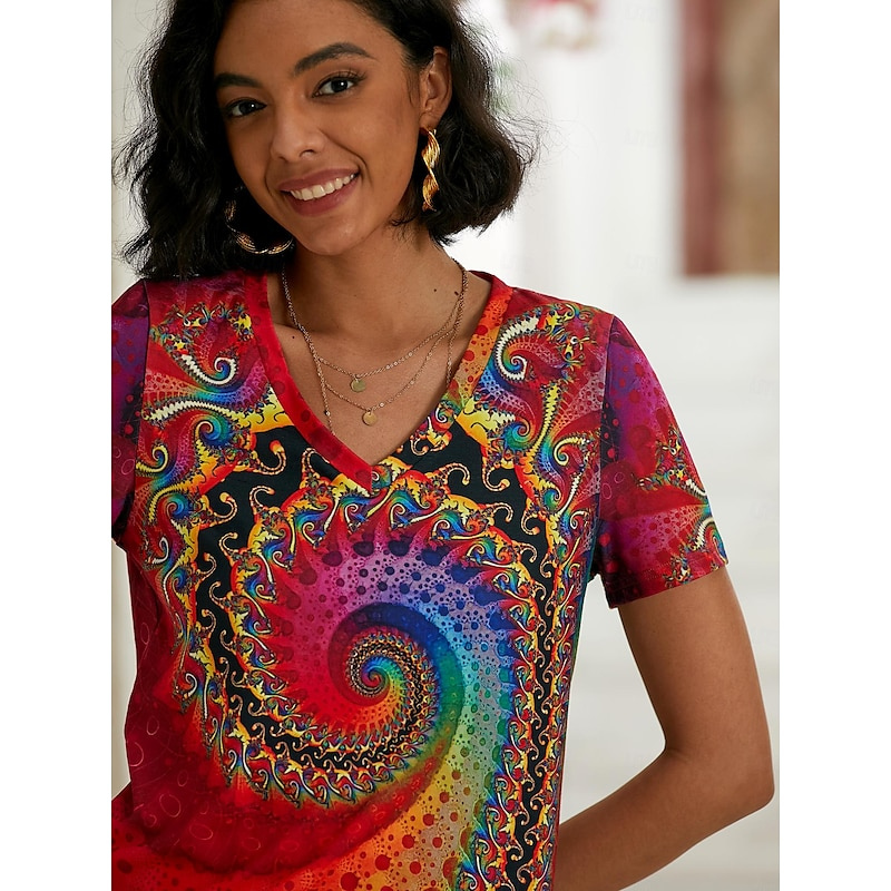Aria | Women's Bright V-Neck Short Sleeve Top