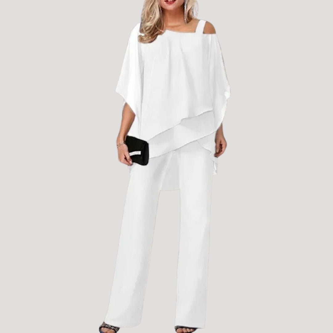 Alia | Women's Elegant Chiffon Two-Piece Trouser Set