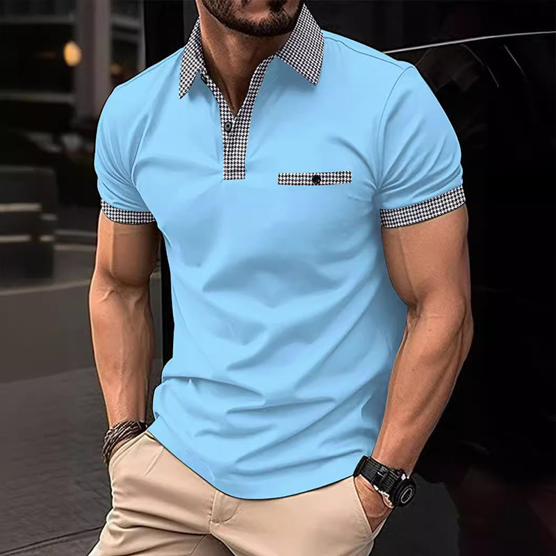 Zane | Men's Check Detail Sport Polo Shirt