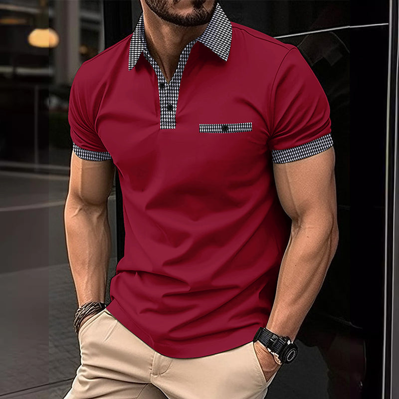 Zane | Men's Check Detail Sport Polo Shirt