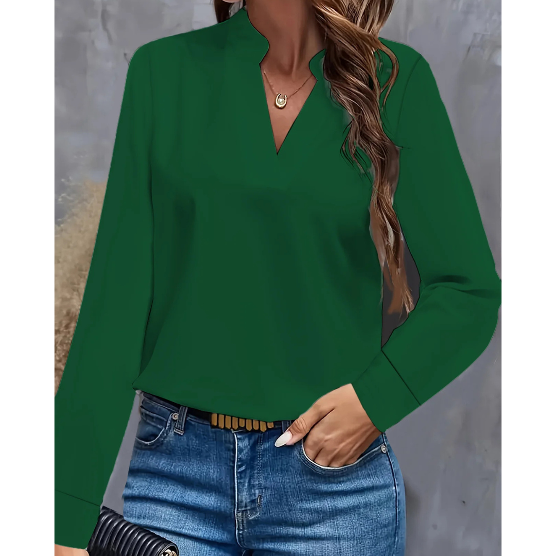 Selene | Women's V-Neck Long Sleeve Tunic Blouse