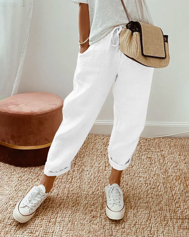 Astra | Women's Linen Drawstring Pants