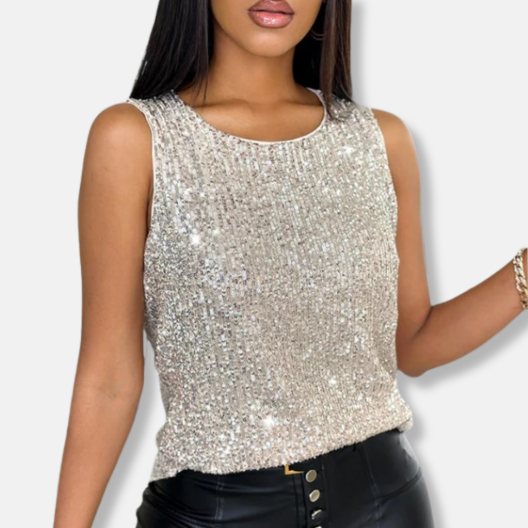 Elina | Women's Sparkly Sequin Sleeveless Party Top