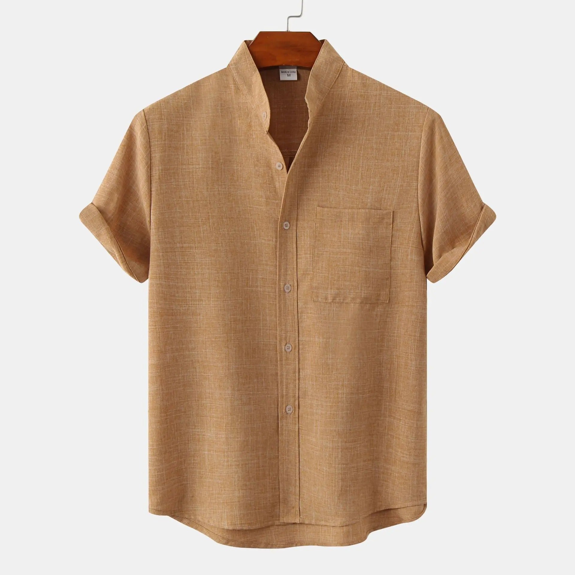 Aaron | Men's Stand Collar Button-Down Shirt