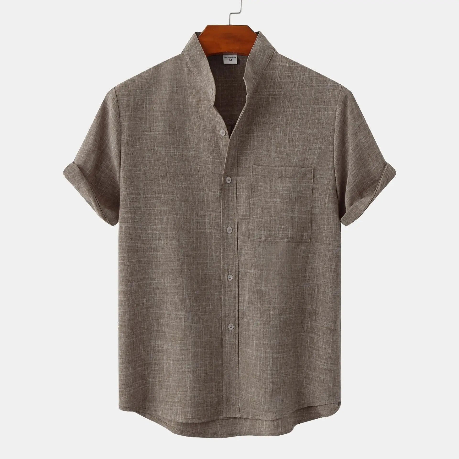 Aaron | Men's Stand Collar Button-Down Shirt