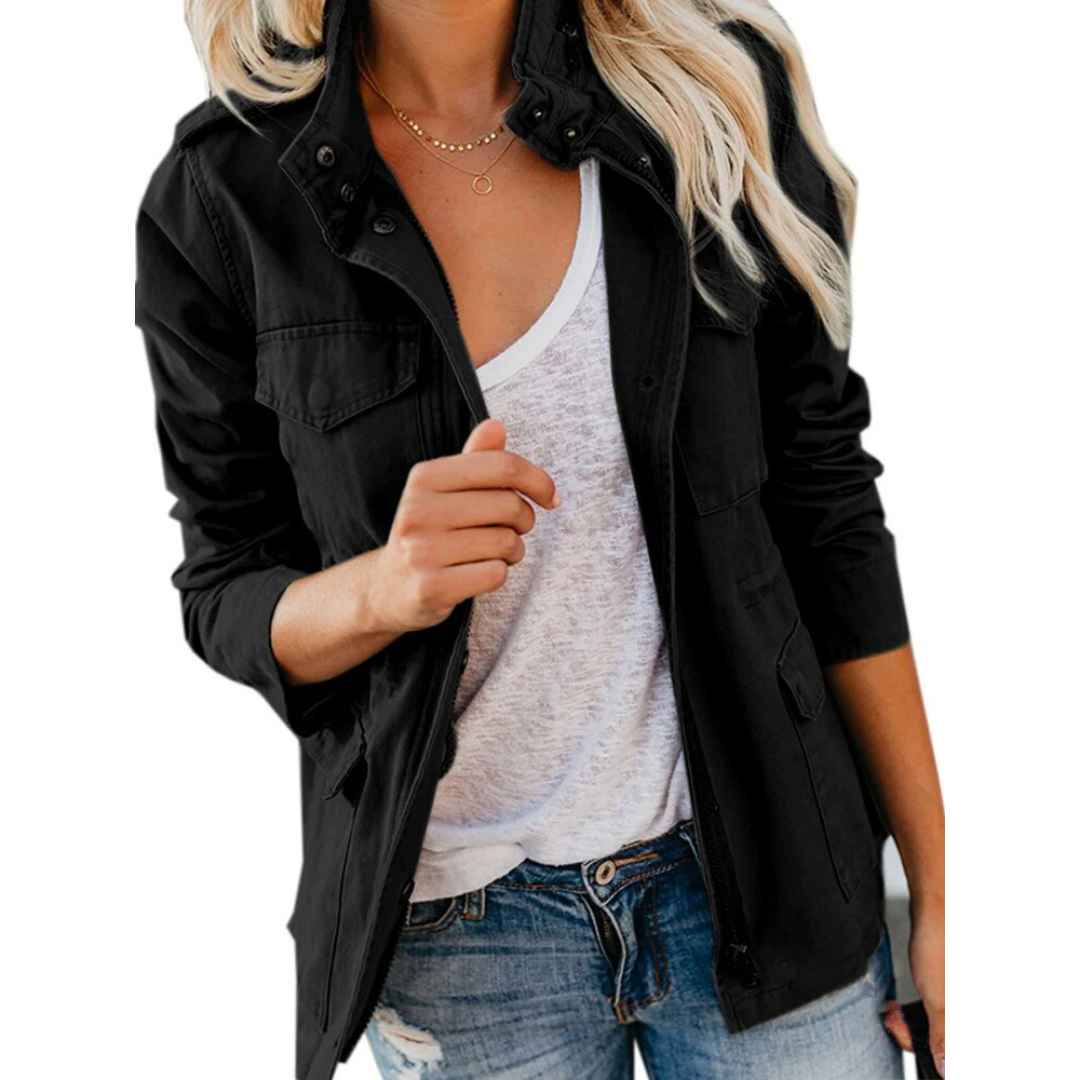 Zaria | Women's Utility Style Zip Front Jacket