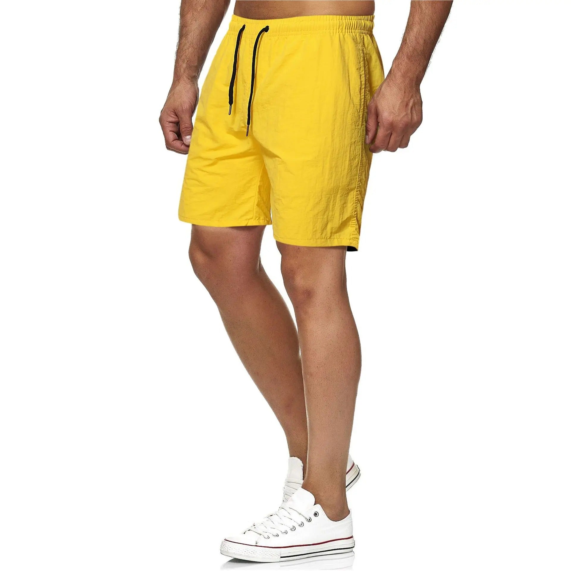 Leo | Men's Solid Colour Drawstring Beach Swim Shorts