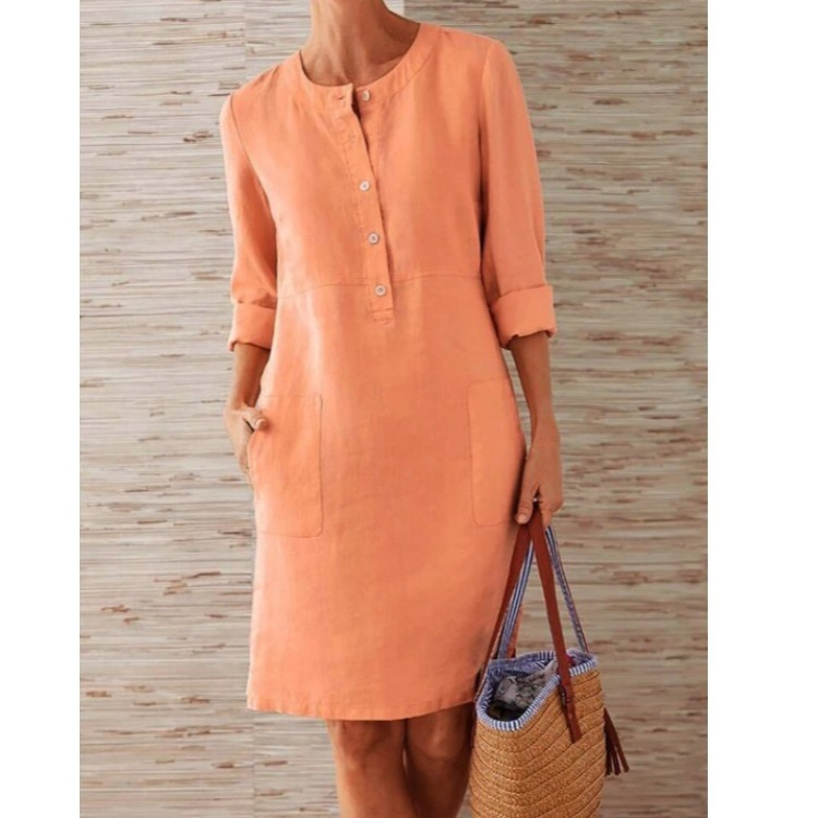 Brynn | Women's Button Front Shift Mini Dress
