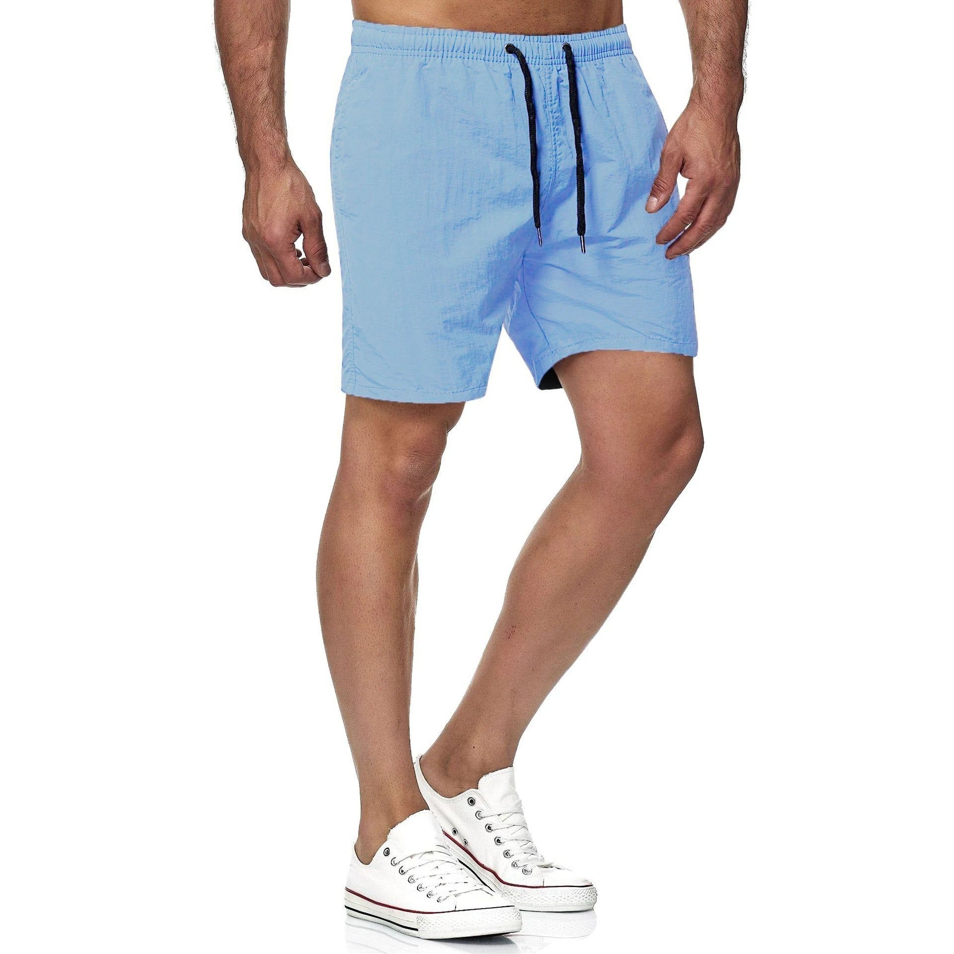 Leo | Men's Solid Colour Drawstring Beach Swim Shorts