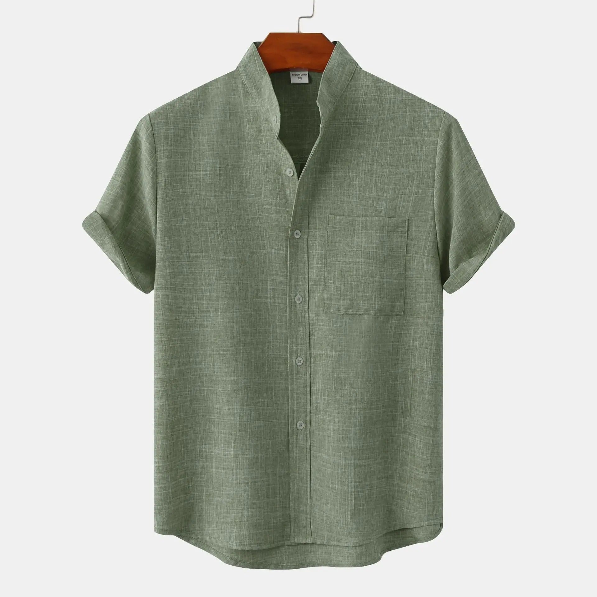 Aaron | Men's Stand Collar Button-Down Shirt
