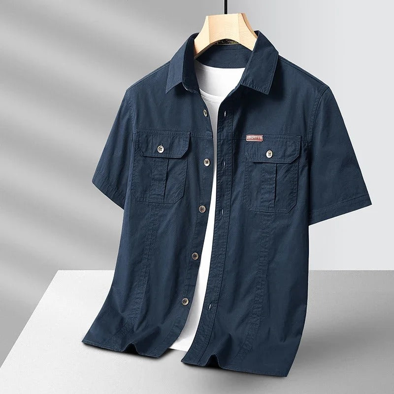Ethan | Men's Utility Style Button-Front Cargo Shirt