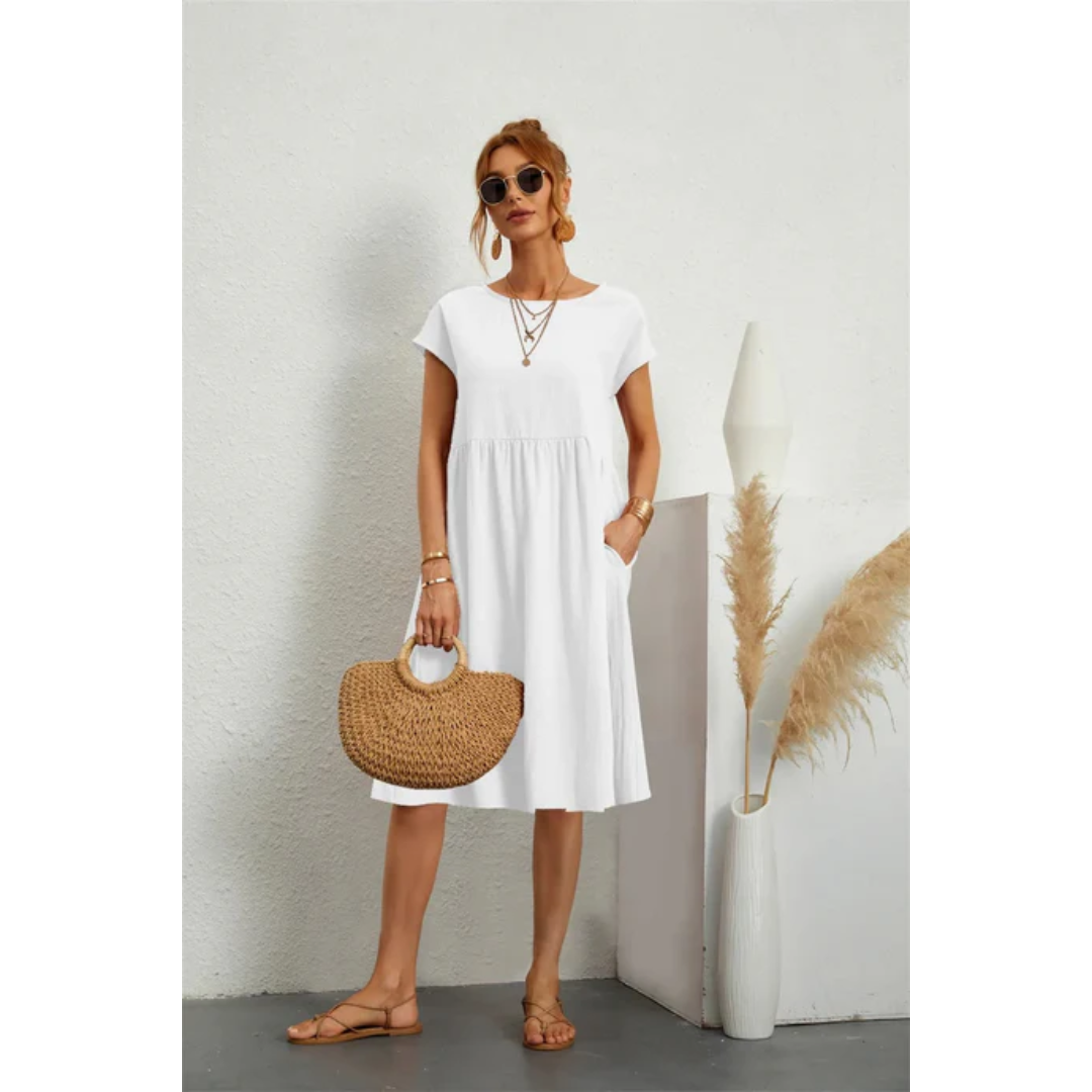 Sabine | Women's Cap Sleeve Midi Dress
