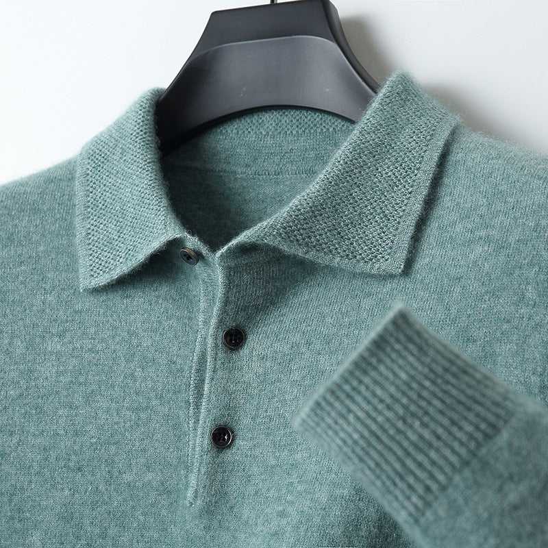 Leandro | Men's Knit Long Sleeve Polo Top