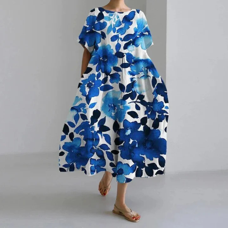 Mirelle | Women's Loose Fit Floral Boho Midi Dress