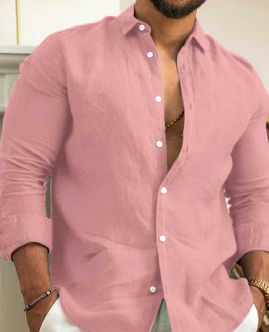 Julian | Men's Linen Blend Button Front Shirt