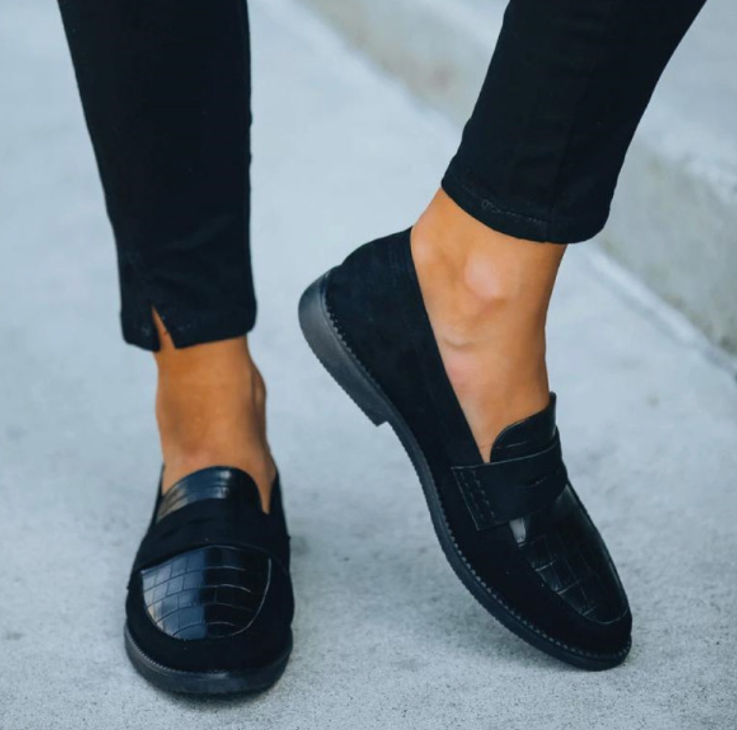 Elise | Women's Croc Textured Slip-On Loafers