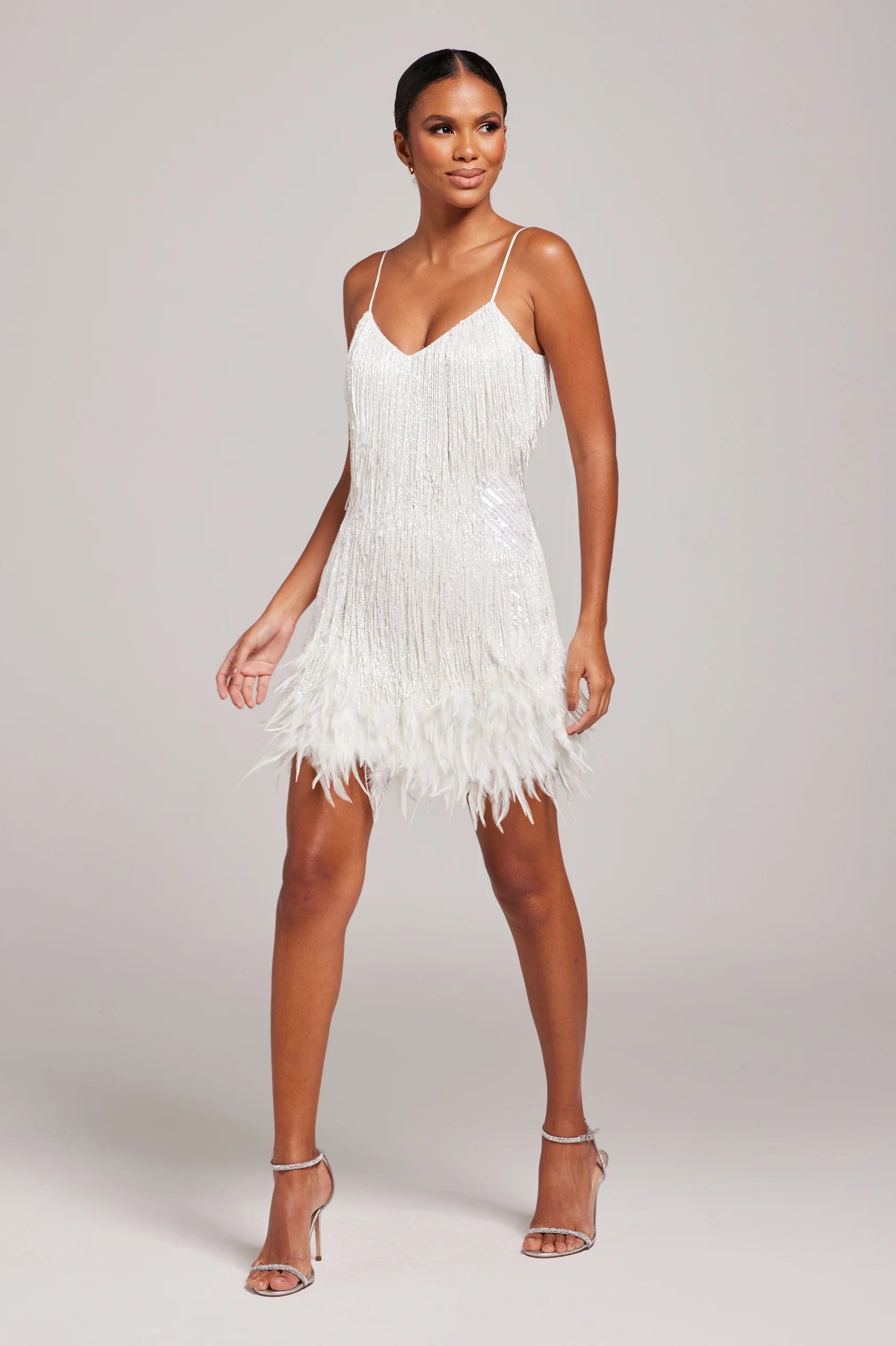 Chloe | Women's Women's Sparkle Fringe Spaghetti Strap Mini Dress