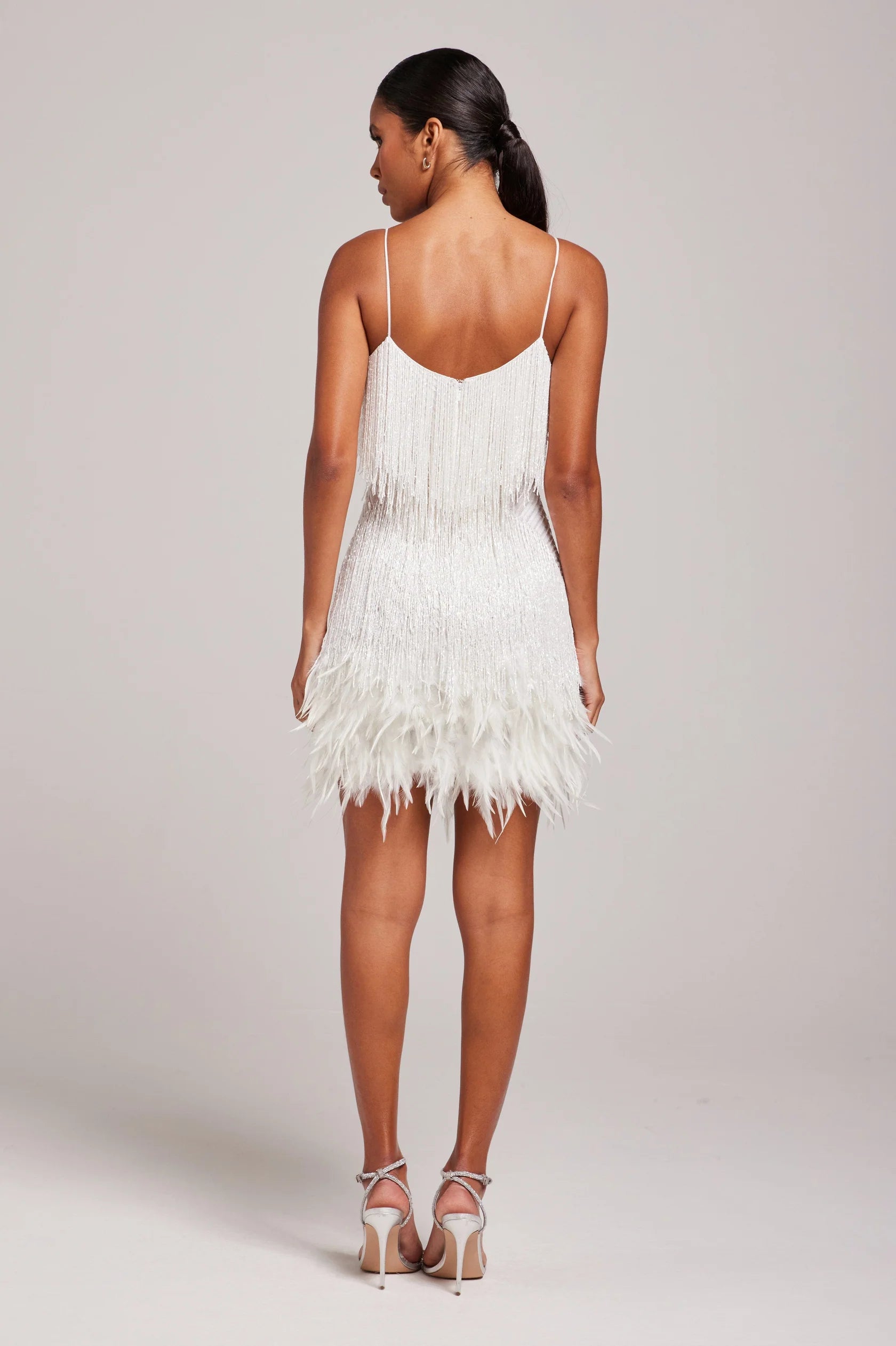 Chloe | Women's Women's Sparkle Fringe Spaghetti Strap Mini Dress