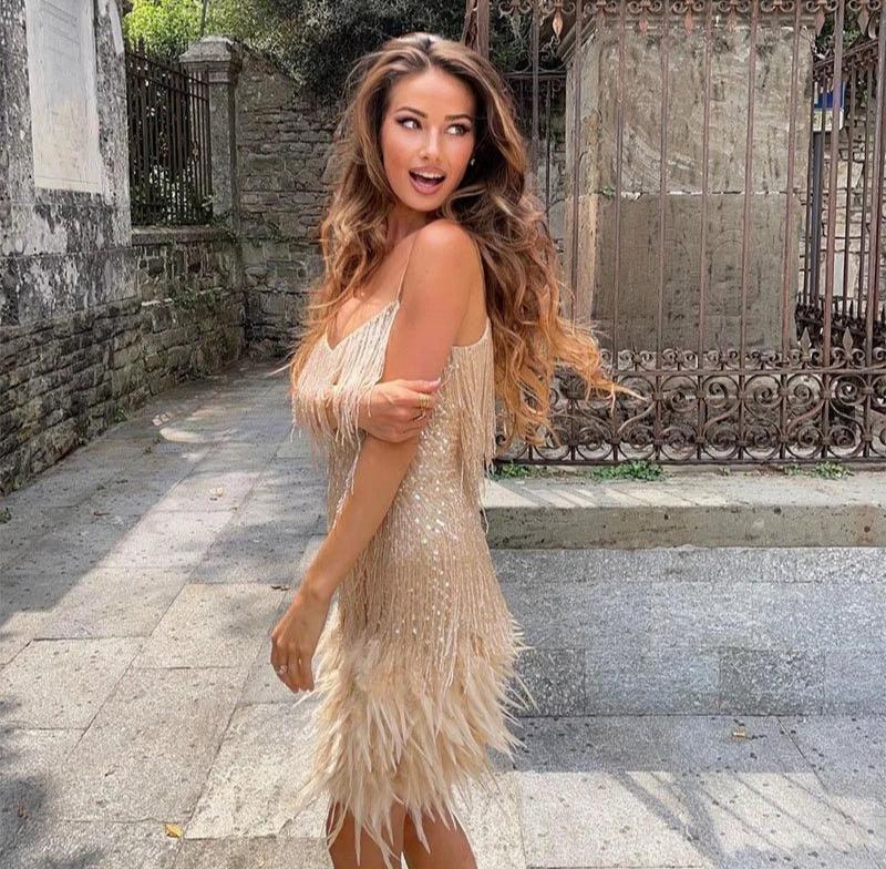Nova | Women's Sequin Fringe Party Mini Dress