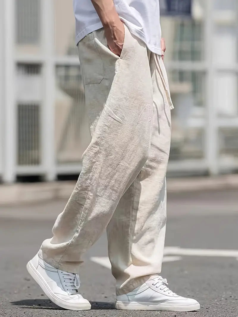 Luca | Men's Relaxed Linen Drawstring Waist Trousers