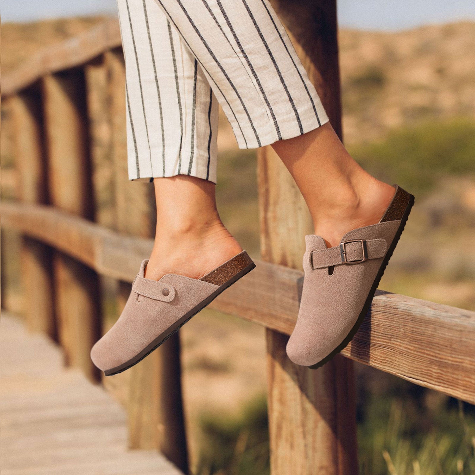 Mila | Women's Slip-On Buckle Strap Comfort Clogs