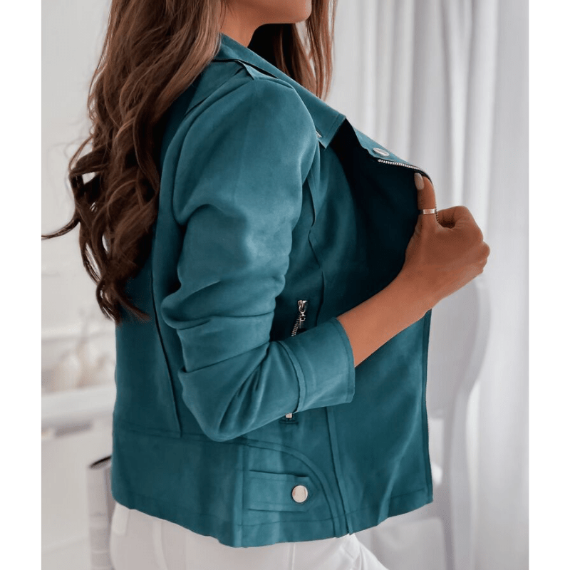 Daria | Women's Slim Fit Suede Biker Jacket