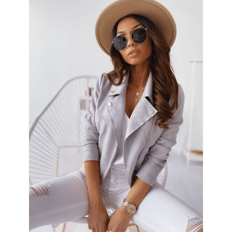 Daria | Women's Slim Fit Suede Biker Jacket