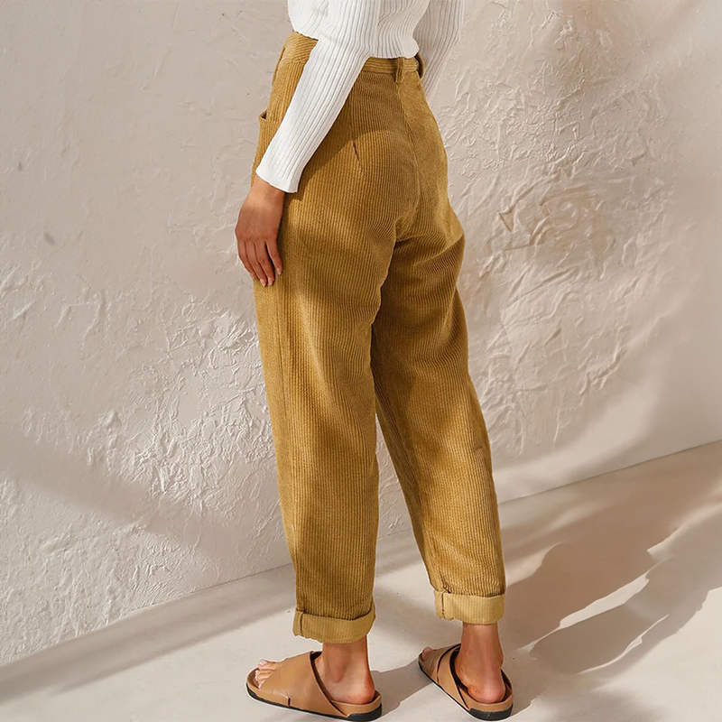 Clara | Women's Casual High-Rise Corduroy Trousers
