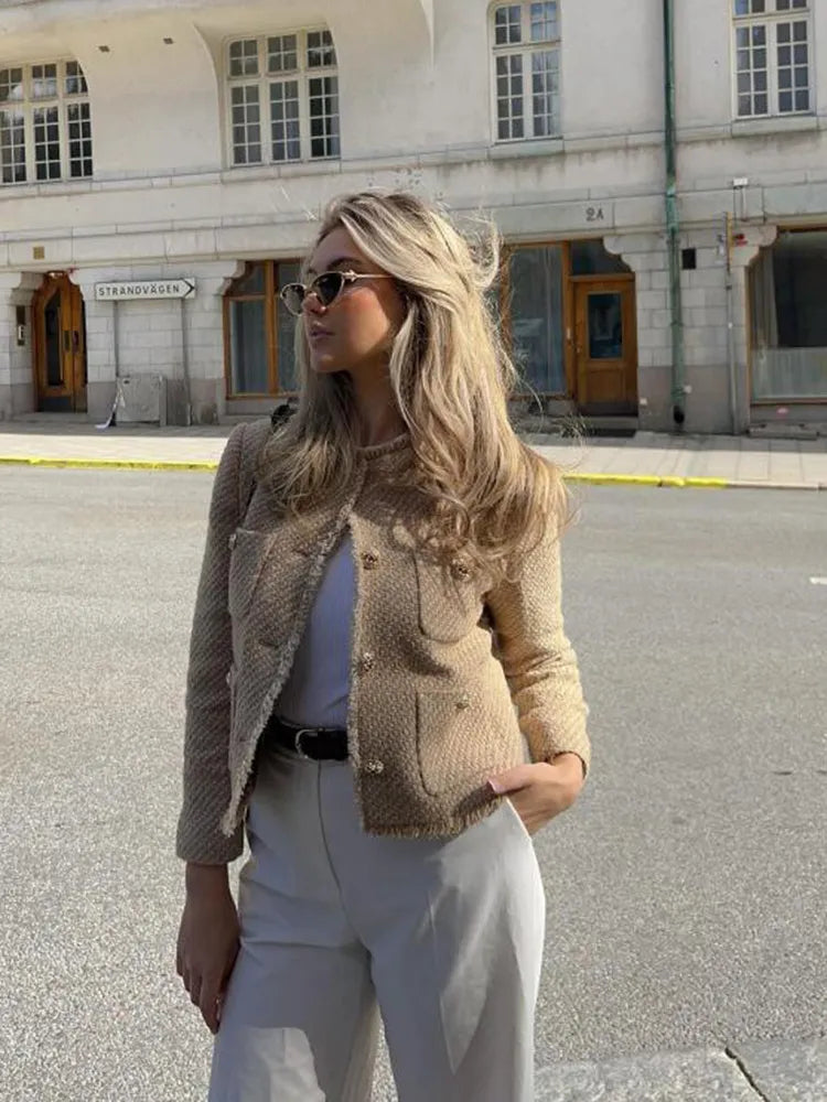 Odette | Women's Fringed Tweed Jacket