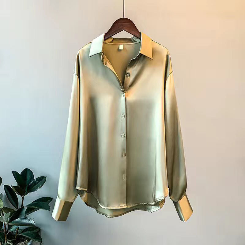 Jessica | Women's Long Sleeve Satin Elegant Blouse