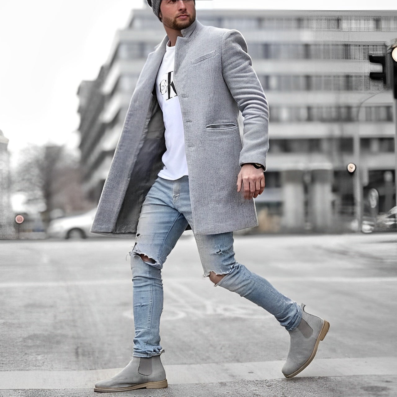 Alvaro | Men's Stand Collar Long Coat