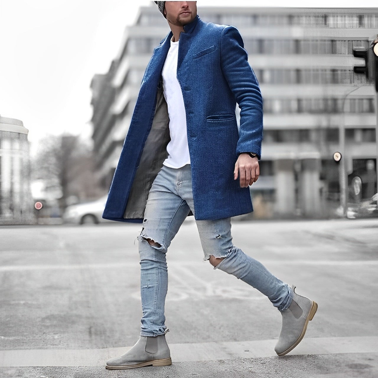 Alvaro | Men's Stand Collar Long Coat