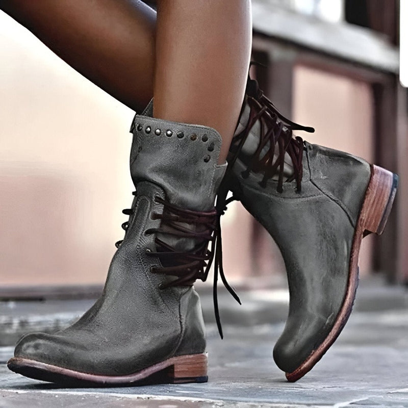 Tessa | Women's Orthopedic Leather Lace-Up Ankle Boots