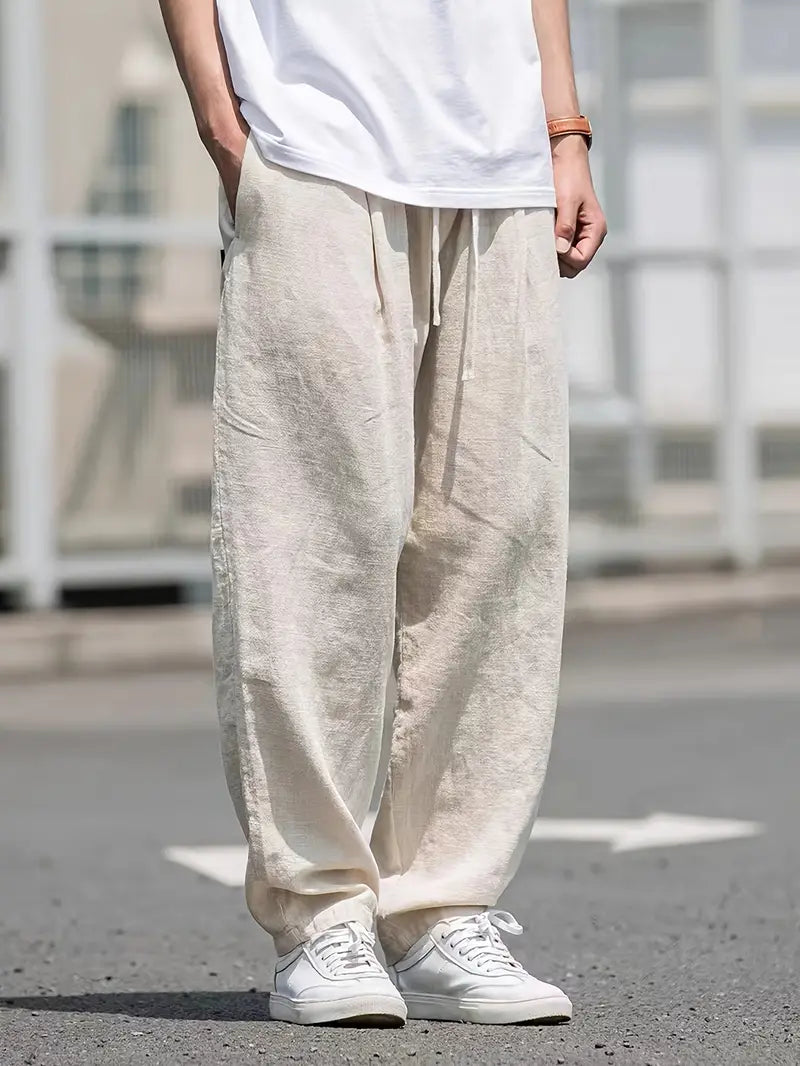 Luca | Men's Relaxed Linen Drawstring Waist Trousers