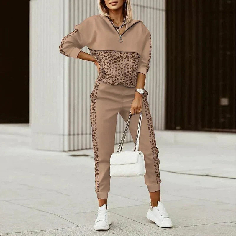 Freya | Women's Patterned Casual Tracksuit Set
