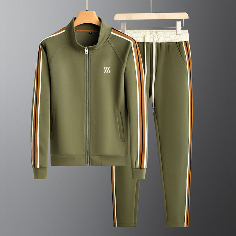Marcus | Men's Sport Stripe Zip Front Tracksuit Set