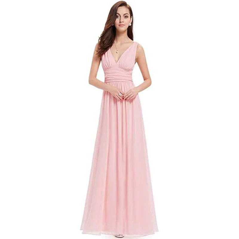 Soraya | Women's Sleeveless V-Neck Chiffon Maxi Dress